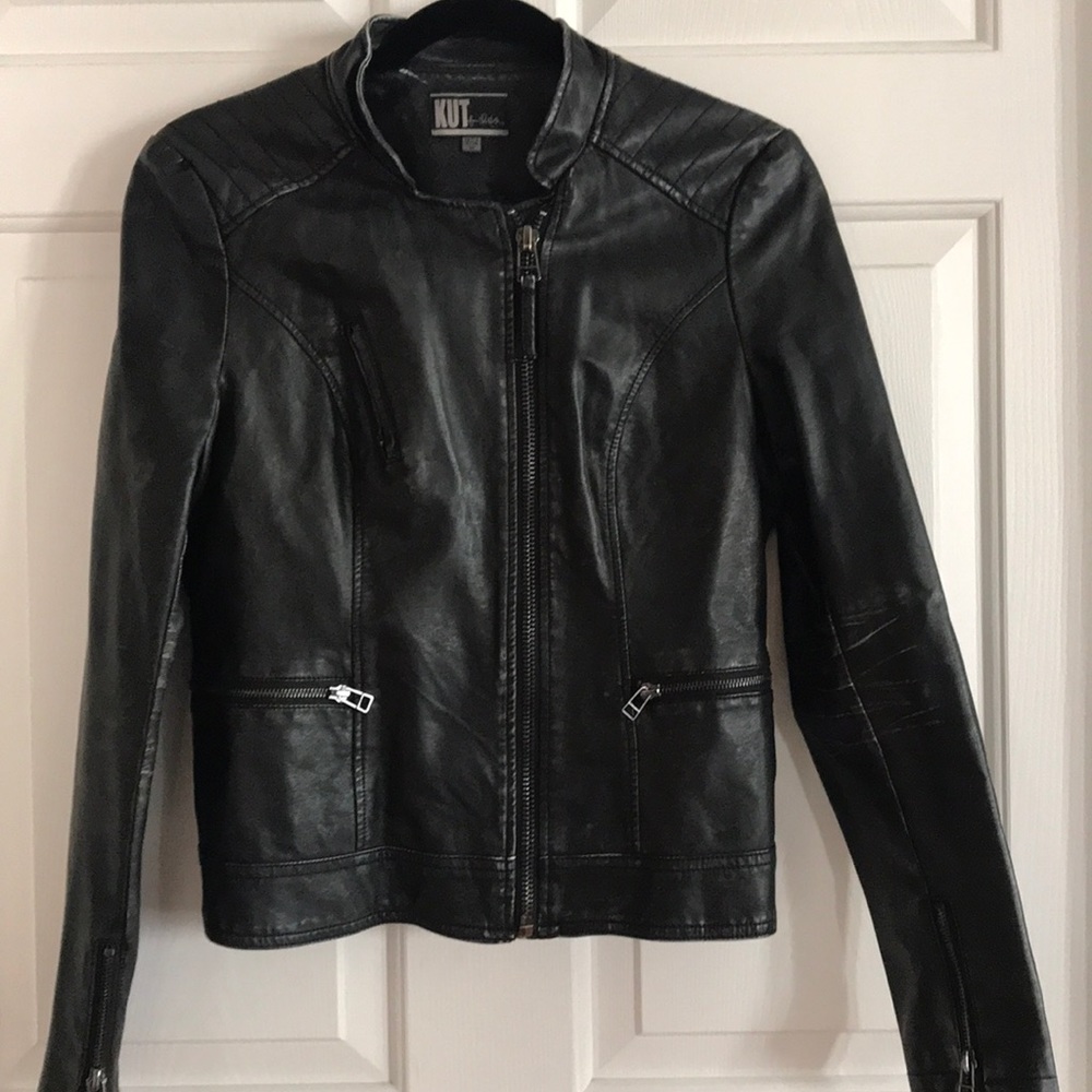 Vegan leather moto jacket
